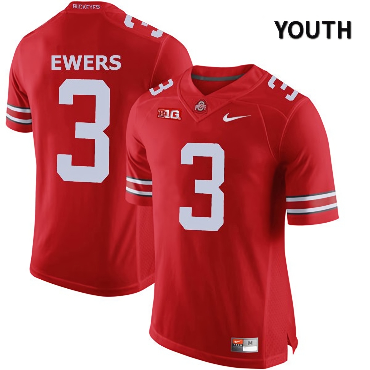 Quinn Ewers Ohio State Buckeyes Youth NCAA #3 Red College Stitched Football Jersey FOQ5156IM